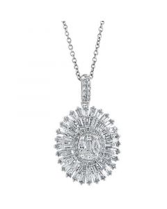 EFFY® Diamond Multi-Cut Halo Cluster 18" Pendant Necklace (1-5/8 ct. t.w.) in 14k White Gold