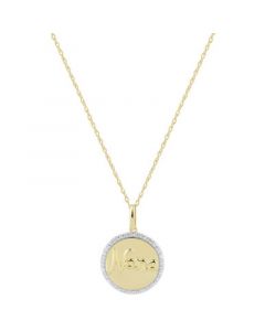 Diamond Disc Nana 18" Pendant Necklace (1/10 ct. t.w.) in 10k Gold