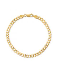 Men's Concave Curb Link Chain Bracelet in 14k Gold-Plated Sterling Silver