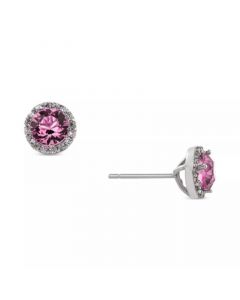 Color Crystal Halo Stud Earrings in Sterling Silver, Created for Macy's