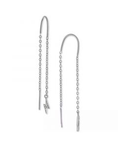 Cubic Zirconia Lightening Bolt Threader Earrings, Created for Macy's