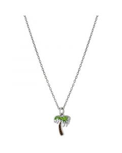 Crystal Palm Tree 18" Pendant Necklace in Sterling Silver, Created for Macy's