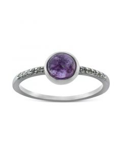 Amethyst (5/8 ct. t.w.) & Cubic Zirconia Bezel Ring in Sterling Silver, (Also in Labradorite), Created for Macy's