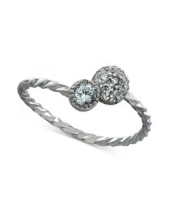 Cubic Zirconia Bezel & Cluster Ring in Sterling Silver, Created for Macy's