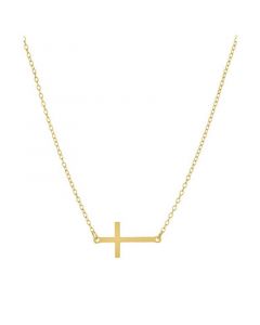 East-West Cross Pendant Necklace in 18k Gold-Plated Sterling Silver, 16" + 2" extender, Created for Macy's