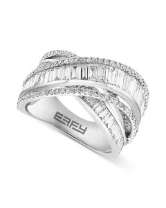 EFFY® Diamond Baguette Crossover Statement Ring (2-1/4 ct. t.w.) in 14k White Gold