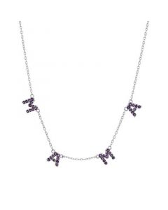 Amethyst MAMA Collar Necklace (3/8 ct. t.w.) in Sterling Silver, 16" + 2" extender