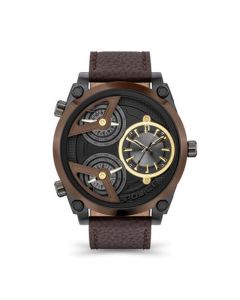 Men's Ferndale Collection Brown Genuine Leather Strap Watch 51mm