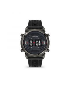 Men's Analog Black Silicon Strap Watch 50mm