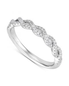 Diamond Twist Band (1/5 ct. t.w.) in 10k White Gold