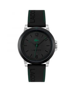 Men's Court Black Silicone Strap Watch 42mm