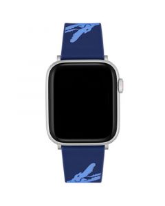 Crocodile Print Blue Silicone Strap for Apple Watch® 42mm/44mm