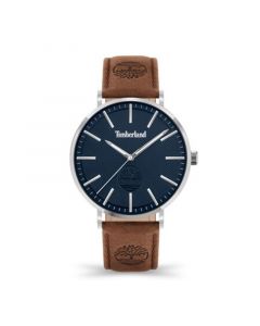 Men's Kinsley 3 Hands Brown Dark Leather Strap Watch 42mm