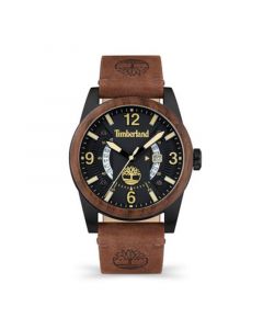 Men's Ferndale 3 Hands Date Brown Dark Leather Strap Watch 45mm