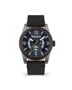 Men's Ferndale 3 Hands Date Black Leather Strap Watch 45mm