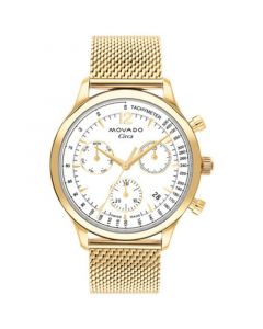 Men's Swiss Chronograph Heritage Series Circa Gold Ion Plated Steel Mesh Bracelet Watch 43mm