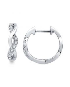 Diamond Twist Hoop Earrings (1/5 ct. t.w.) in 14k White Gold