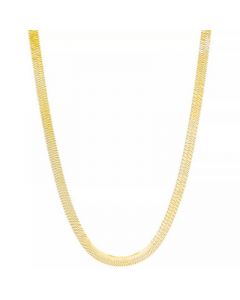 Herringbone Link Choker Necklace in 14k Gold-Plated Sterling Silver, 14" + 2" extender, Created for Macy's (Also in Silver)