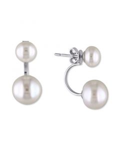 Cultured Freshwater Pearl (7 & 10-1/2mm) Earring Jackets in Sterling Silver