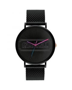 Men's Charles Black-Tone Stainless Steel Mesh Bracelet Watch 41mm