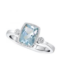 Aquamarine (1-1/5 ct. t.w.) & Diamond Accent Ring in 14k White Gold