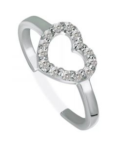 Cubic Zirconia Heart Toe Ring, Created for Macy's