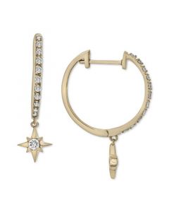 Diamond Star Dangle Hoop Drop Earrings (1/4 ct. t.w.) in 10k Gold, Created for Macy's