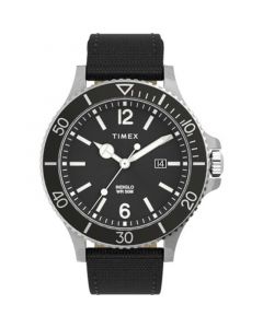 Men's Harborside Black Fabric Watch 42mm