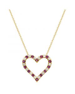 241 WEAR IT BOTH WAYS Sapphire (1/2 ct. t.w.) & Diamond (1/4 ct. t.w.) Two-Way Heart Pendant Necklace in 14K White Gold, 17" + 2-1/2" extender (Also in Emerald & Ruby)