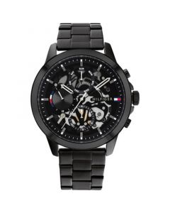 Men's Black-Tone Stainless Steel Bracelet Watch 44mm