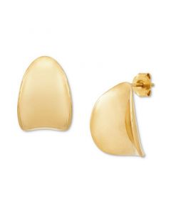 Polished Curved Stud Earrings in 14k Gold