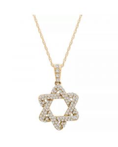 Diamond Star of David Pendant Necklace (1/3 ct. t.w.) in 14k Gold or White Gold, Created for Macy's