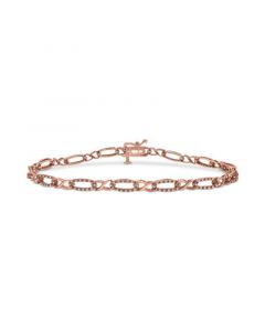 Diamond Link Chain Bracelet (1/3 ct. t.w.) in 10k Rose Gold