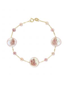 EFFY® Cultured Freshwater Baroque Pearl (3-12mm) Bracelet in 14k Gold