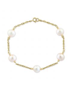 EFFY® Cultured Freshwater Pearl (9mm) Link Bracelet in 14k Gold