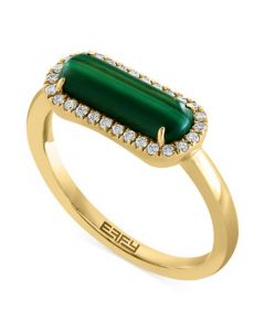 EFFY® Malachite & Diamond (1/10 ct. t.w.) Ring in 14k Gold