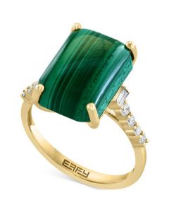 EFFY® Malachite & Diamond (1/5 ct. t.w.) Statement Ring in 14k Gold