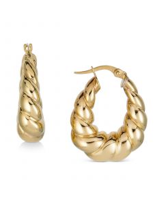 Twist Teardrop Hoop Earrings in 14k Gold