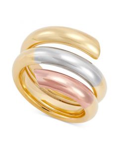 Tricolor Coil Ring in 10k Gold