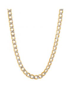 Two-Tone Curb Link 22" Chain Necklace in 14k Gold