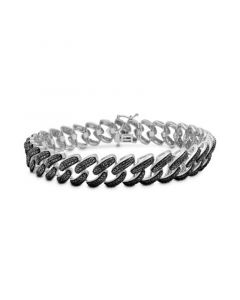 Black Diamond Cuban Link Bracelet (1 ct. t.w.) in Black Rhodium-Plated Sterling Silver