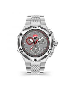 Men's Motore Chronograph Silver-Tone Stainless Steel Bracelet Watch 49mm