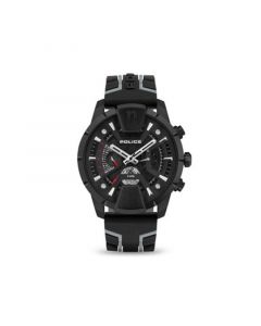 Men's Huntley Collection Black Silicon Strap Watch 48mm