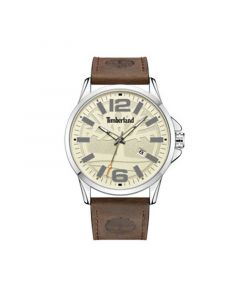 Men's Bernardston Dark Brown Leather Strap Watch 45.5mm