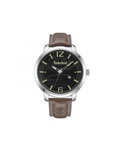 Men's Clarksville Dark Brown Leather Strap Watch 48mm