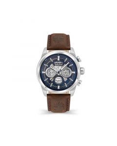 Men's Hadlock Dark Brown Leather Strap Watch 46mm