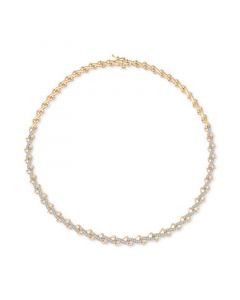 Diamond All-Around 17" Collar Necklace (1 ct. t.w.) in 10k Gold, Created for Macy's