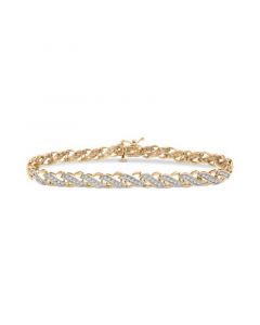 Diamond Diagonal Link Bracelet (1 ct. t.w.) in 10k Gold, Created for Macy's