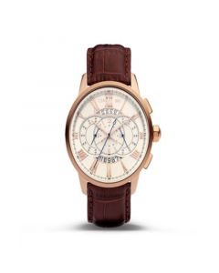 Men's Mucciano Collection Brown Genuine Leather Strap Chronograph Watch, 44mm