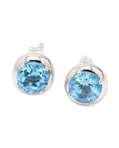 Blue Topaz Stud Earrings (1-1/3 ct. t.w.) in 14k White Gold